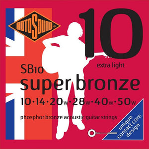 Cuerdas ROTOSOUND guitarra acústica metal Super Bronze SB10 10 - 50