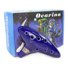 Cargar imagen en el visor de la galería, Ocarina del Tiempo Zelda cerámica con pedestal y funda