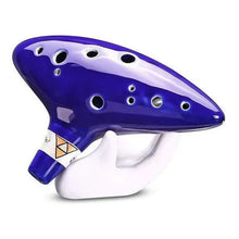Cargar imagen en el visor de la galería, Ocarina del Tiempo Zelda cerámica con pedestal y funda