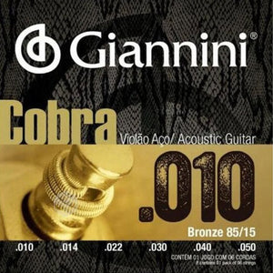 Cuerdas GIANNINI guitarra acústica metal Cobra 10 - 50 Bronze 85/15