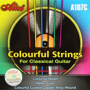 Cuerdas ALICE guitarra acústica nylon colores A107C