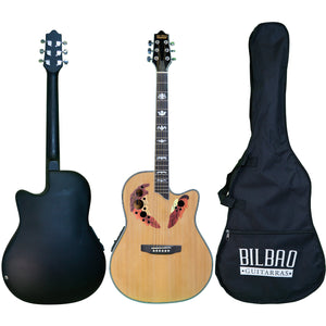 Guitarra electroacústica metal BILBAO 41" BIL-800CE + funda