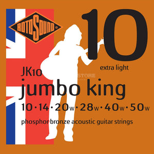 Cuerdas ROTOSOUND guitarra acústica metal Jumbo JK10 10 - 50