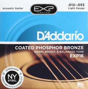 Cuerdas D'ADDARIO guitarra acústica metal EXP16 .012 -.053