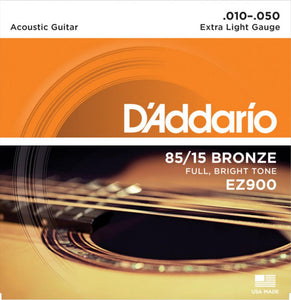 Cuerdas D'ADDARIO guitarra acústica metal EZ900 10 - 50